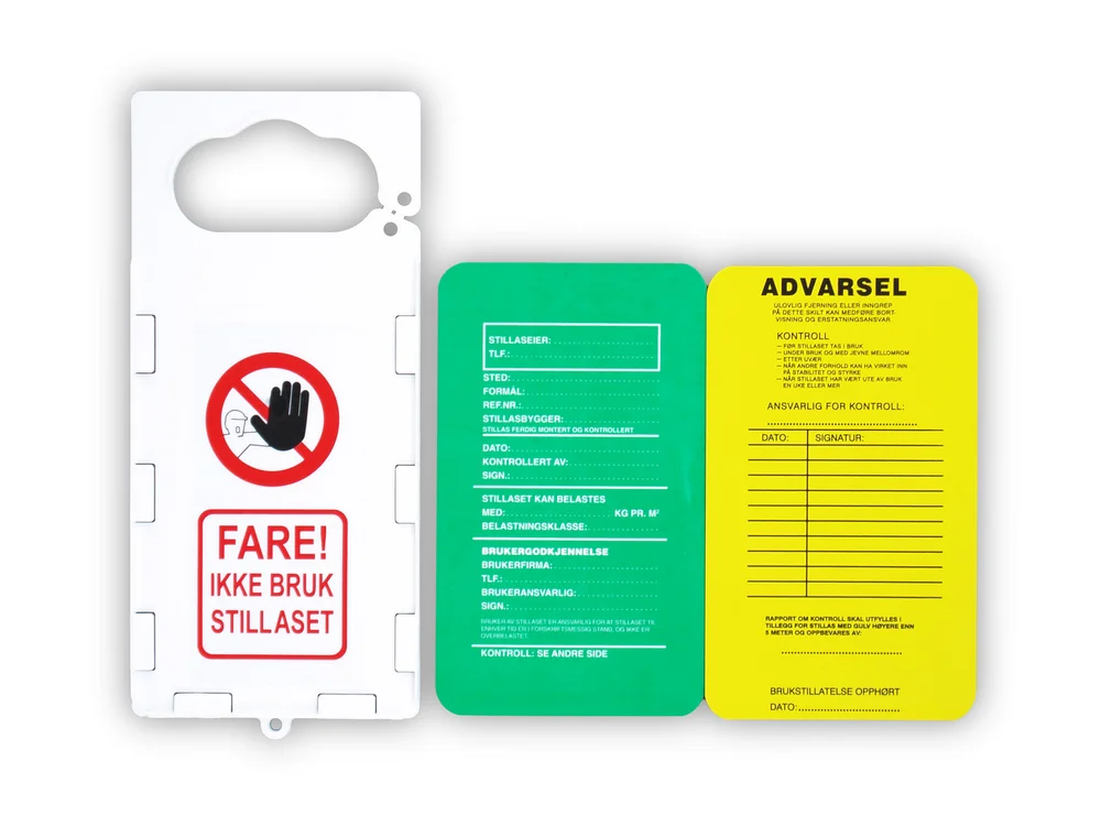 SKILT STILLAS MED RAMME 16X34 CM v:6710079