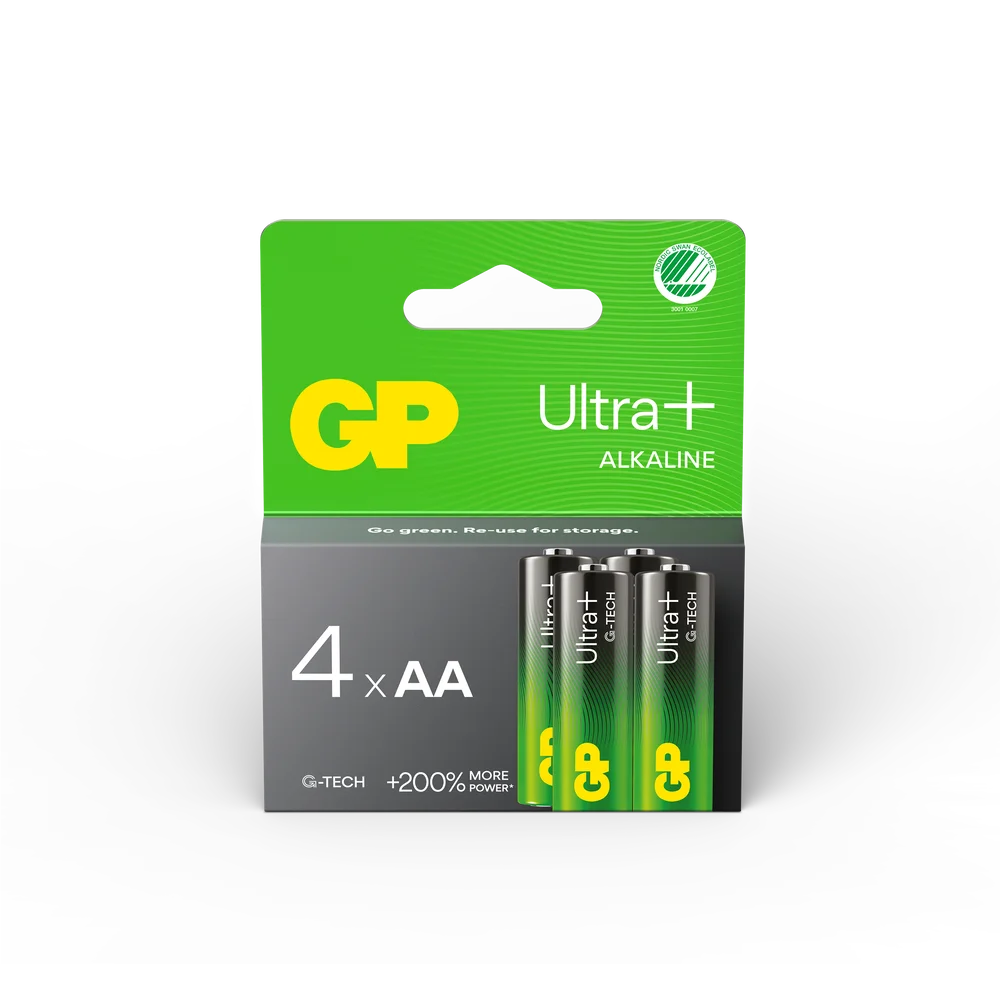 Batteri Ultra Plus Alkaline GP AA/LR6 4 stk v:1817126 Batteri Ultra Plus Alkaline GP AA/LR6 4 stk v:1817126