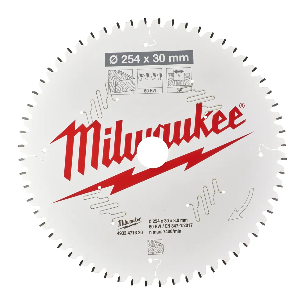 Milwaukee sirkelsagblad W254X30X3,0X60 v:7679828