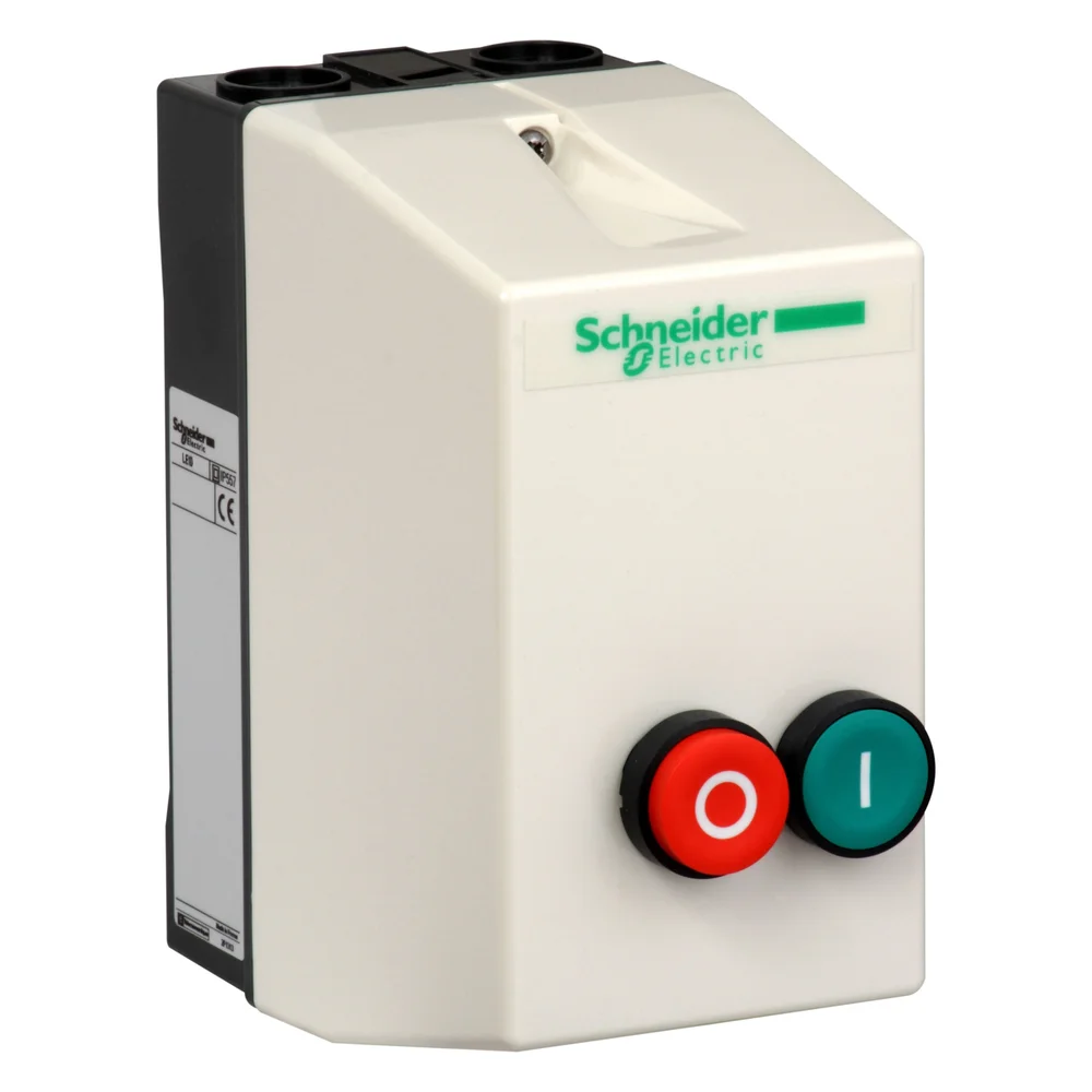 Schneider Electric Kapslet direktstart, TeSys LE, 9A 4kW 230 VAC spole med start/stopp-knapper. v:1738588