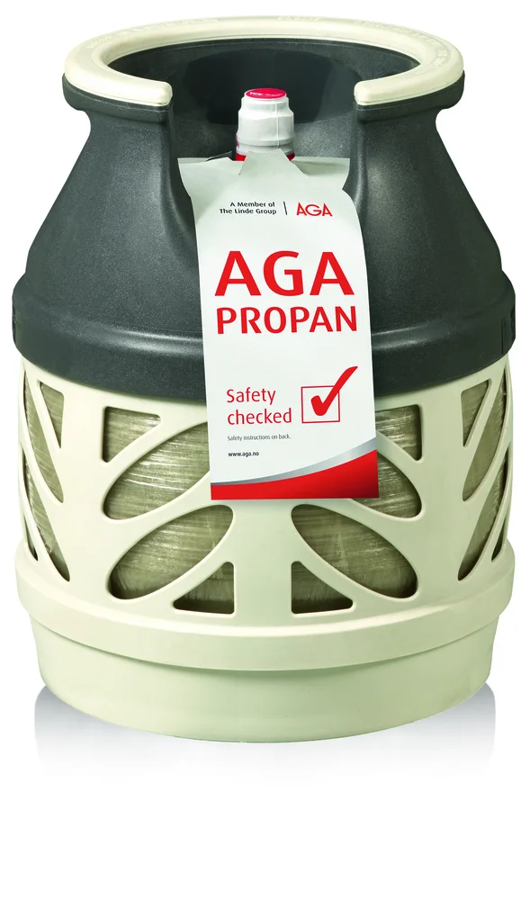 AGA propanflaske kompositt 5 kg uten gass med beskyttende ytterkappe v:3804906 AGA propanflaske kompositt 5 kg uten gass med beskyttende ytterkappe v:3804906