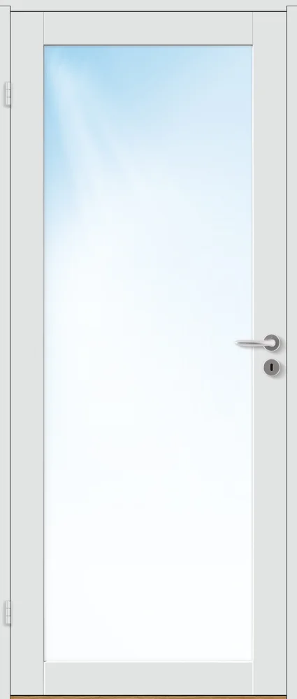 Innerdør Base 1 med glass hvit 90x190 cm v:3282617