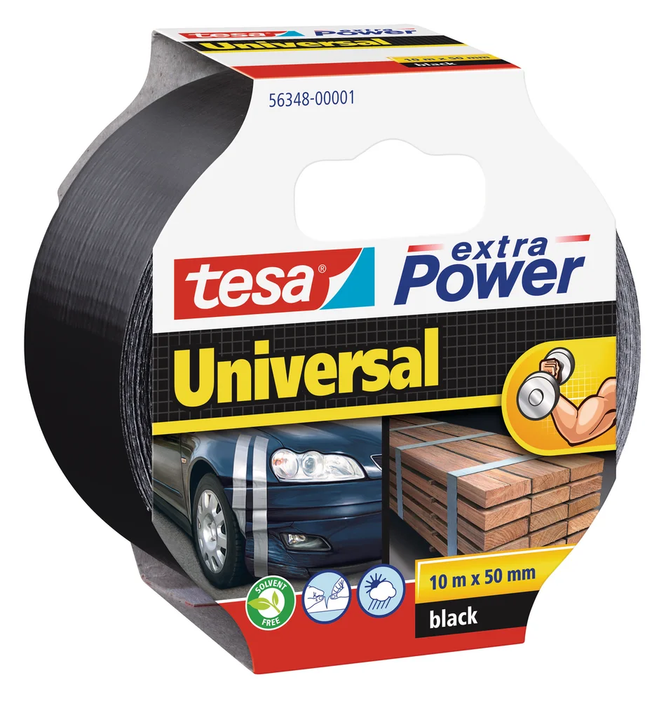 Tekstiltape Extra power Universal 10mx50mm Svart - Tesa v:3085640