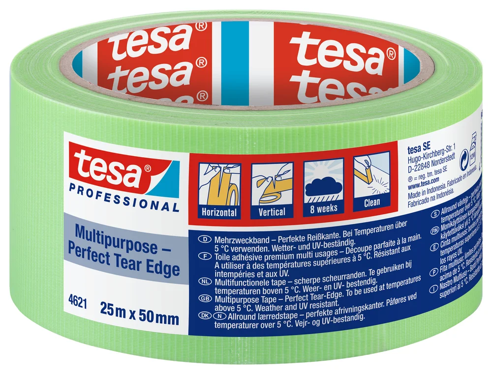 Tekstiltape Allround 25mx50mm Grønn - Tesa v:8850978