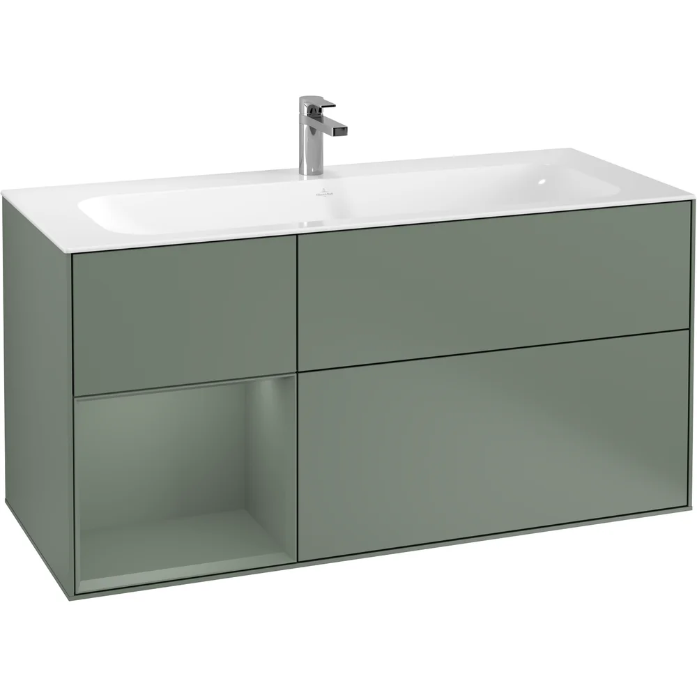 V&B FINION SERVANTSKAP 120 OLIVEN MATT LAKK M/LYS, VENSTRESTILT OLIVENGRØNN HYLLE v:5383925