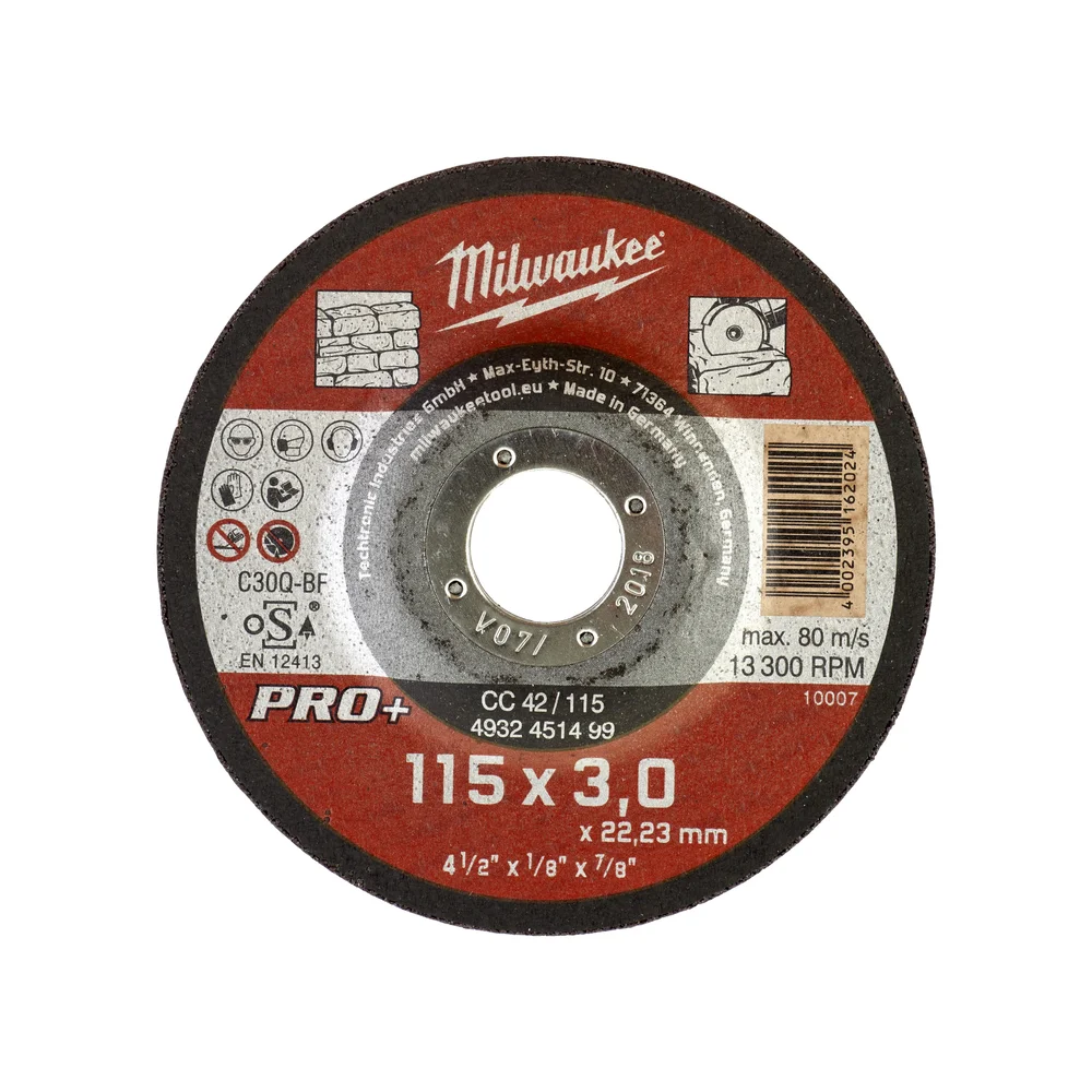 Milwaukee Kappeskive for stein Pro+, CC42, 115×3 mm v:8285312