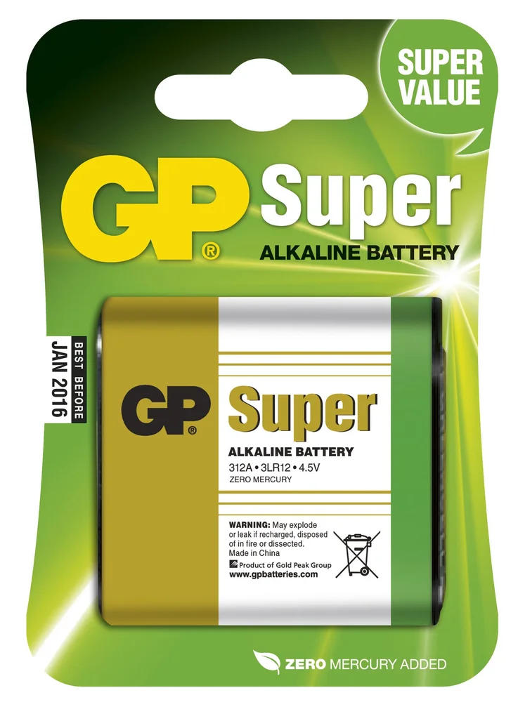 GP BATTERI GP SUPER ALKALINE 4,5V-BATTERI 312A/3LR12 1-PACK v:3453931