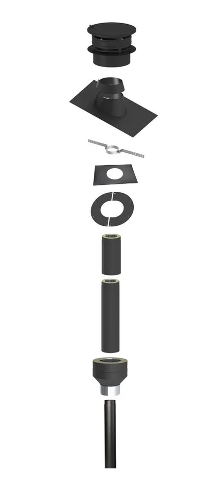 Tolmer Vision 3,5 m stålpipe for papp/shingel tak v:6520992 Tolmer Vision 3,5 m stålpipe for papp/shingel tak v:6520992