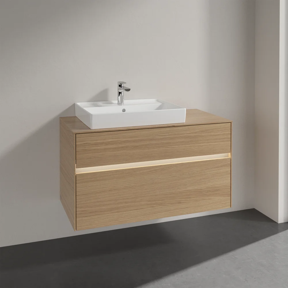 VILLEROY & BOCH COLLARO SERVANTSKAP 100 M/LYS FOR SERVANT VENSTRE 60 CM M/2 SKUFFER NORDISK EIK v:9100849