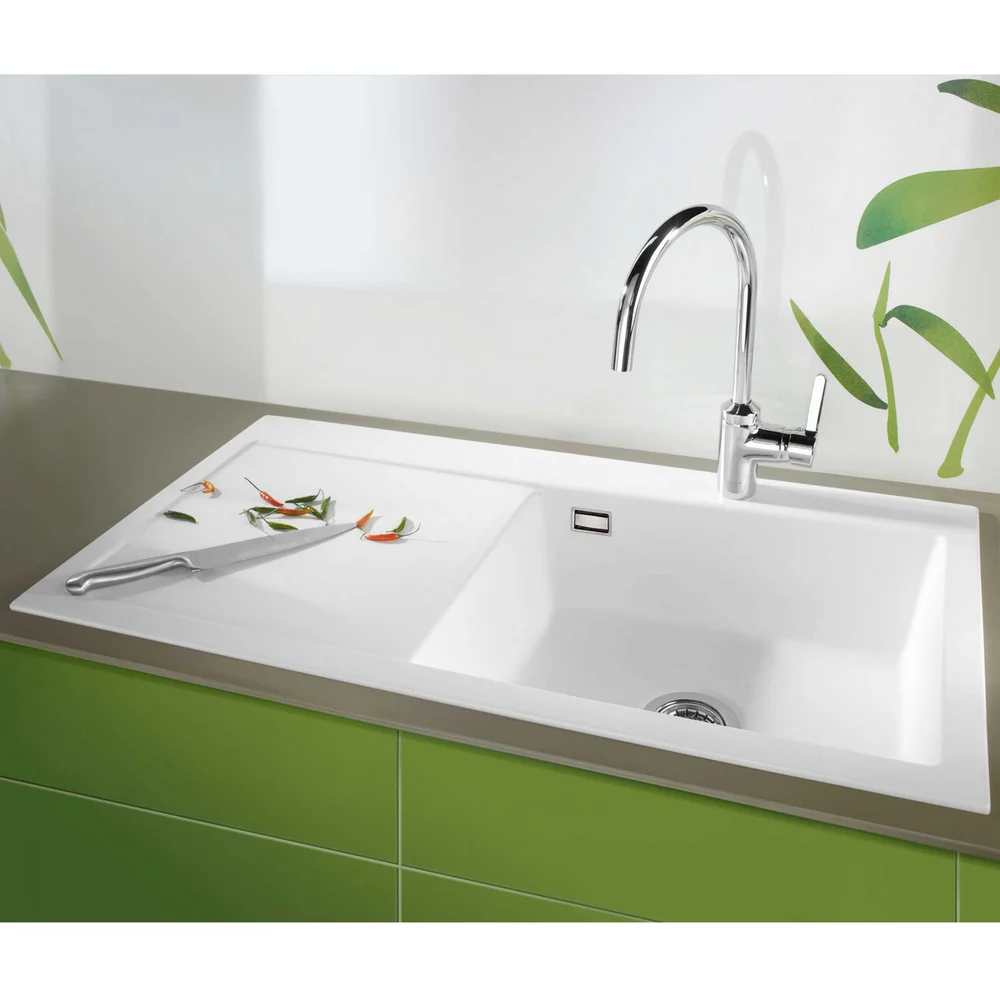 LAVABO MERA 100 SL KERAMIKK KJØKKENVASK HVIT M/KROM BUNNVENTIL v:4373978 LAVABO MERA 100 SL KERAMIKK KJØKKENVASK HVIT M/KROM BUNNVENTIL v:4373978