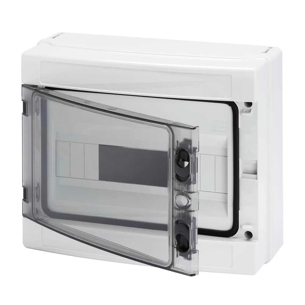 GEWISS SIKRINGSSKAP 12 MODULER IP65 PLAST GRÅ MED JORDSKINNE v:3734003