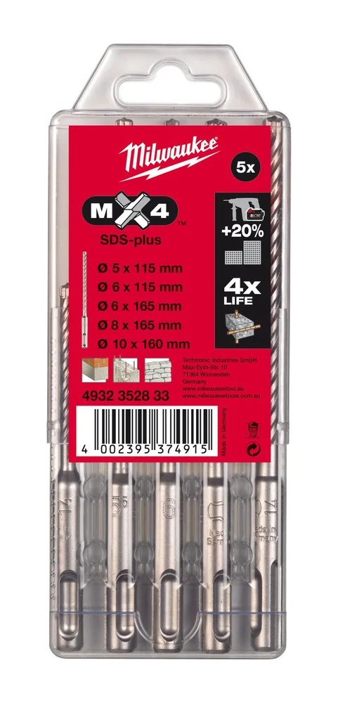 MILWAUKEE HAMMERBOR SDSPLU RX4 SETT 5P v:2494957 MILWAUKEE HAMMERBOR SDSPLU RX4 SETT 5P v:2494957