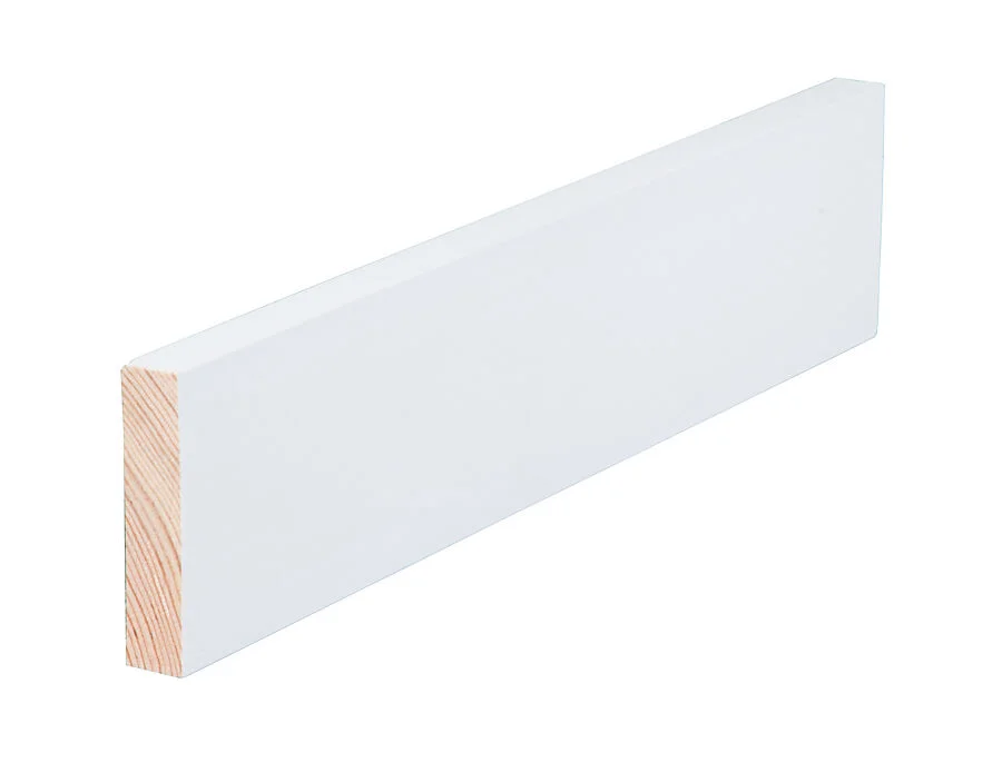 Glattkantlist furu hvit bomull S0502-Y 12x95x4400 mm v:9445366