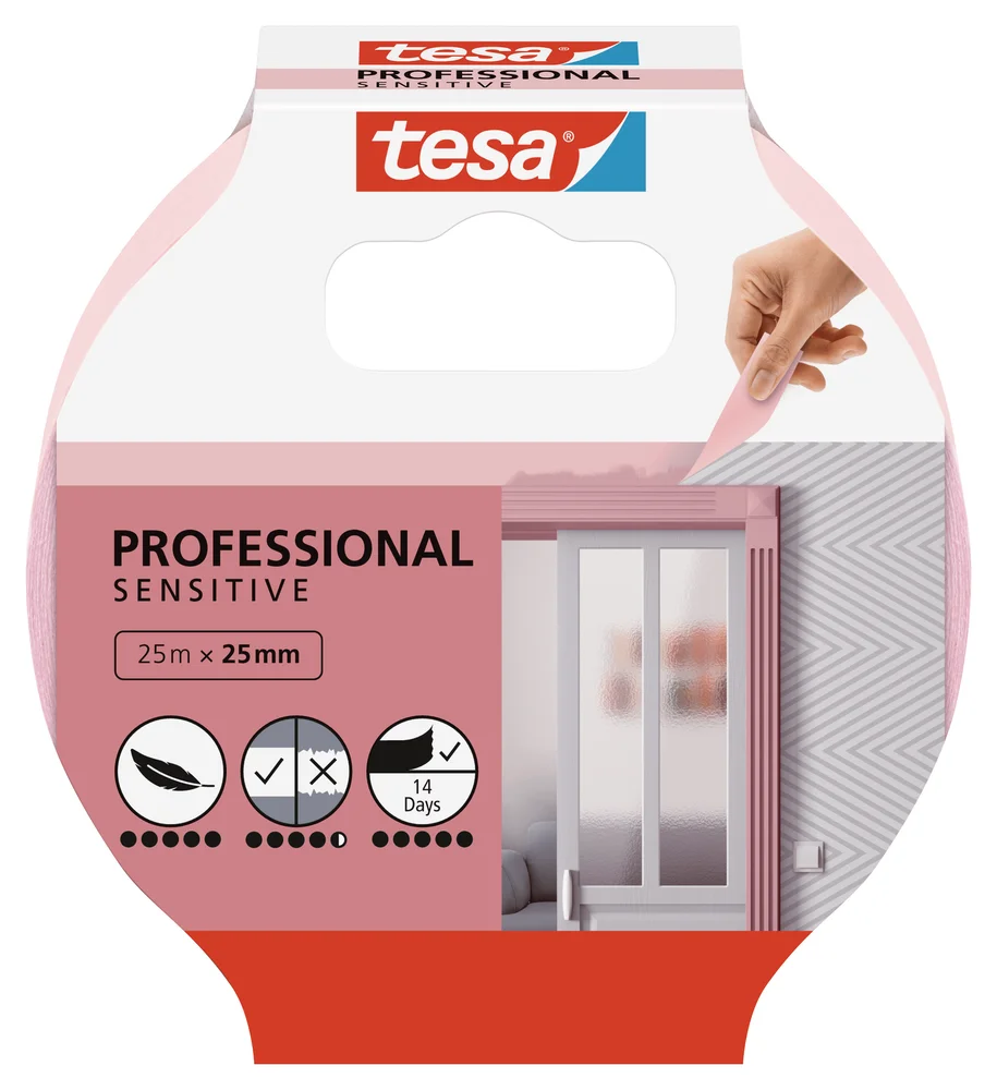 Maskeringstape Sensitive 25mx25mm Rosa – Tesa v:3053912 Maskeringstape Sensitive 25mx25mm Rosa – Tesa v:3053912