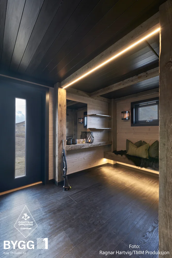 Ytterdør 100x200 Volda med glass svart høyre v:2736779