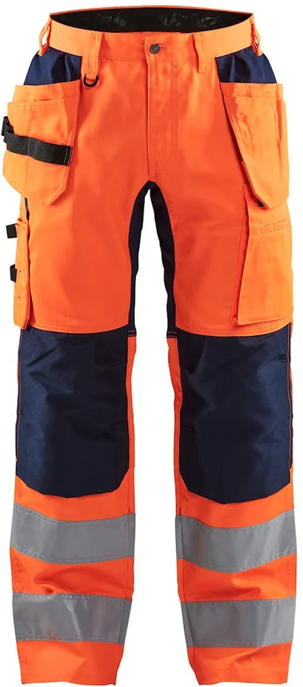 HÅNDVERKSBUKSE VARSEL STRETCH 1552 ORANGE/MARINEBLÅ v:8848409