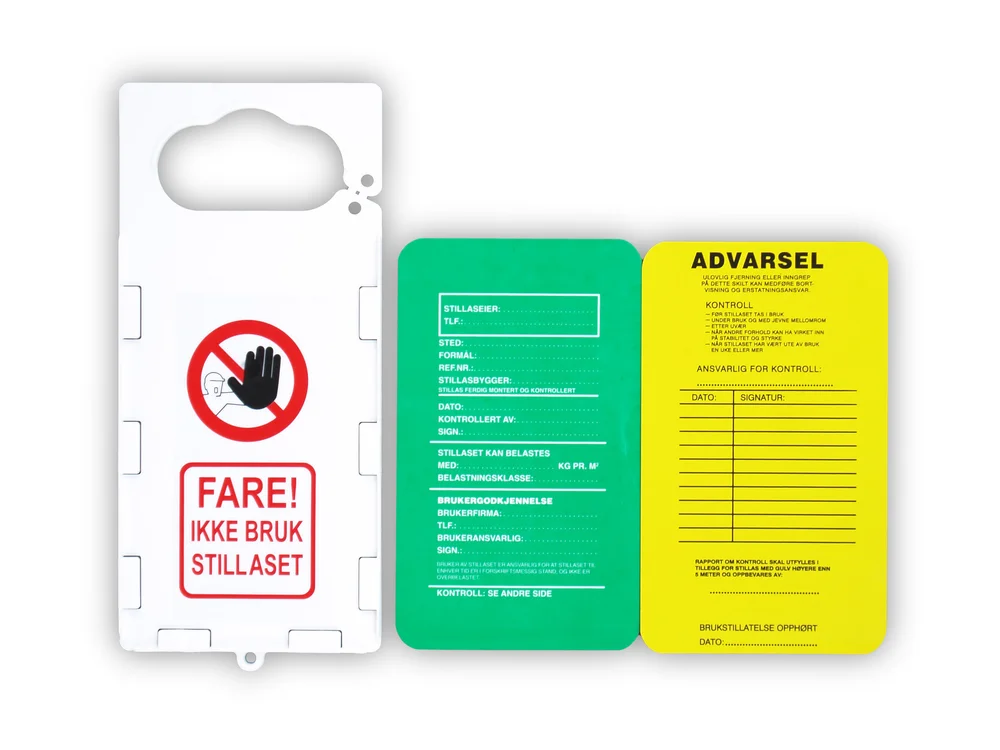 Skilt stillas med ramme plast 16 x 34 cm v:5495980