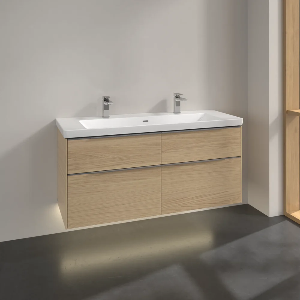 V&B SUBWAY 3.0 SERVANTSKAP 127X57 NORDIC OAK M/LYS HÅNDTAK I KROM v:7516341