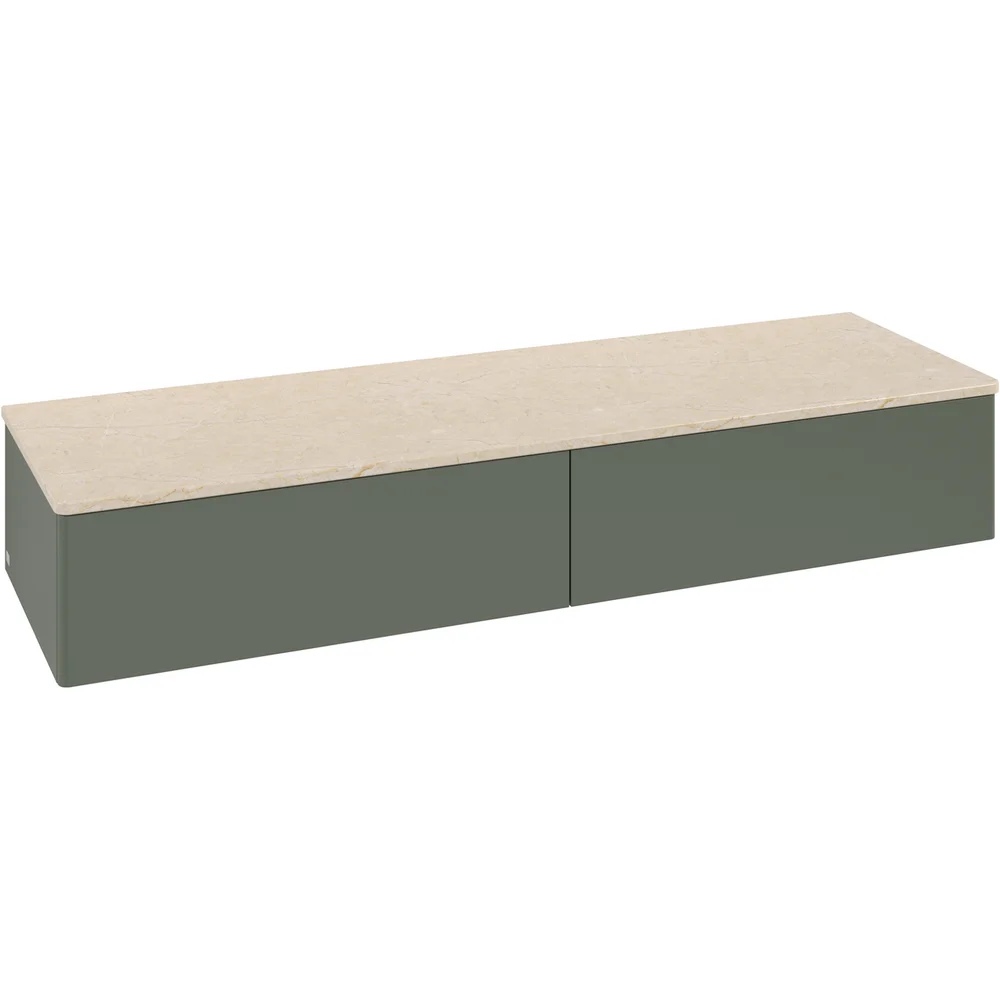 V&B ANTAO SIDESKAP 2 SKUFFER GLATT 1600X268X500 M/LYS GRØNN/CRÉME v:7934877