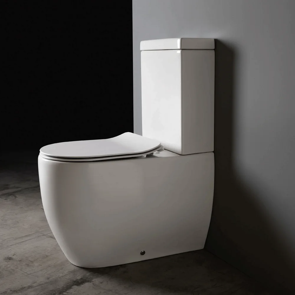 LAVABO GLOMP RIMLESS GULVSTÅENDE TOALETT M/SOFTCLOSE TOALETTSETE HVIT v:6102161