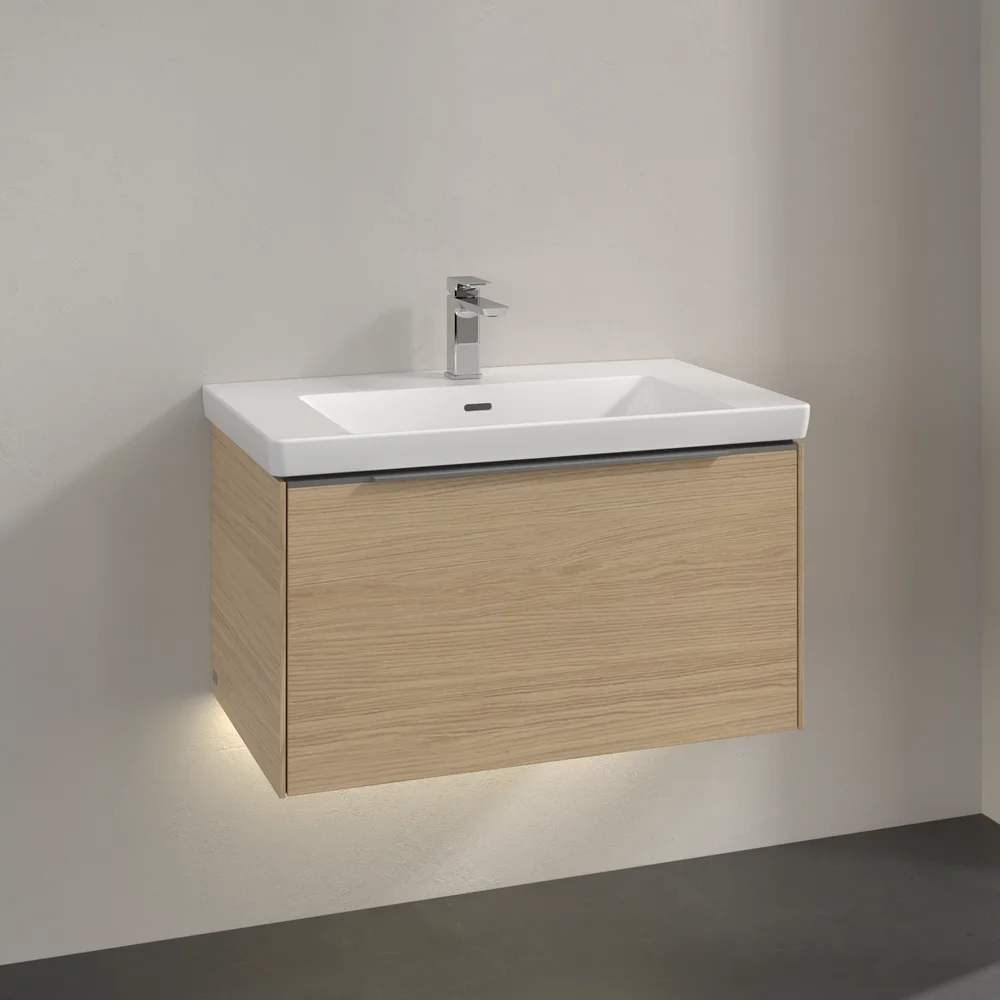V&B SUBWAY 3.0 SERVANTSKAP 77X42 NORDIC OAK M/LYS HÅNDTAK I KROM v:4514709