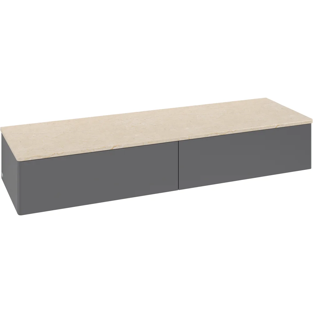 V&B ANTAO SIDESKAP 2 SKUFFER GLATT 1600X268X500 M/LYS ANTRASITT/CRÉME v:6360769