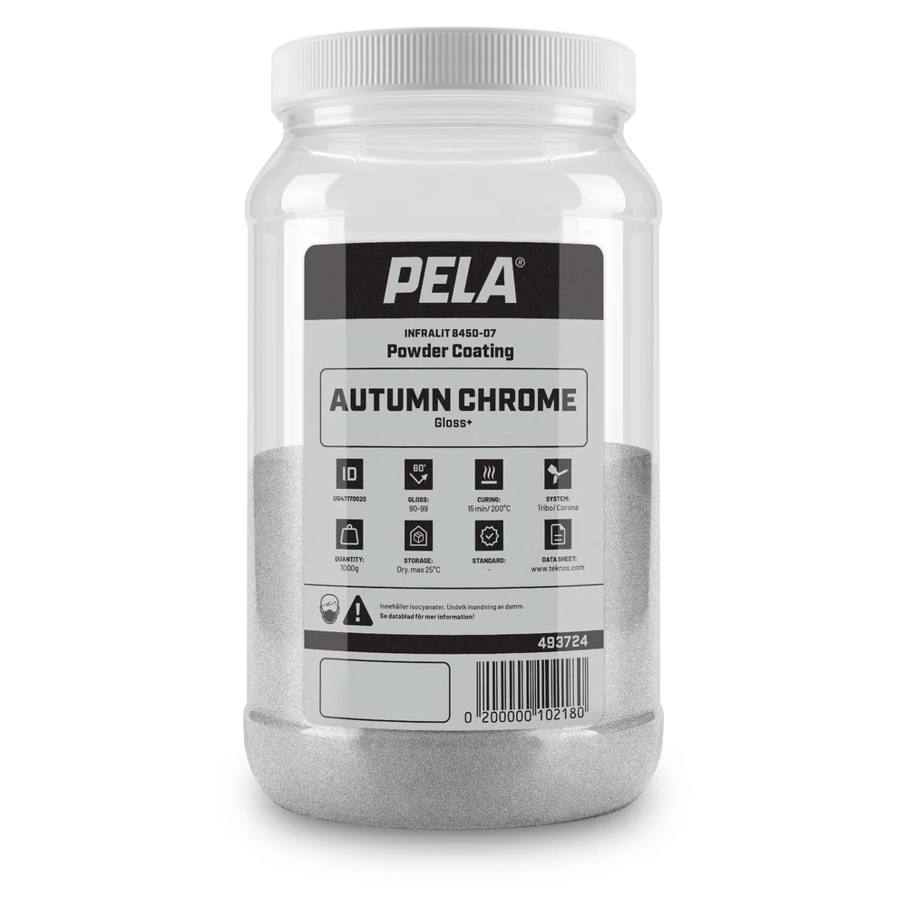 Pulverlakkfarge krom, blank, 1 kg v:6706250