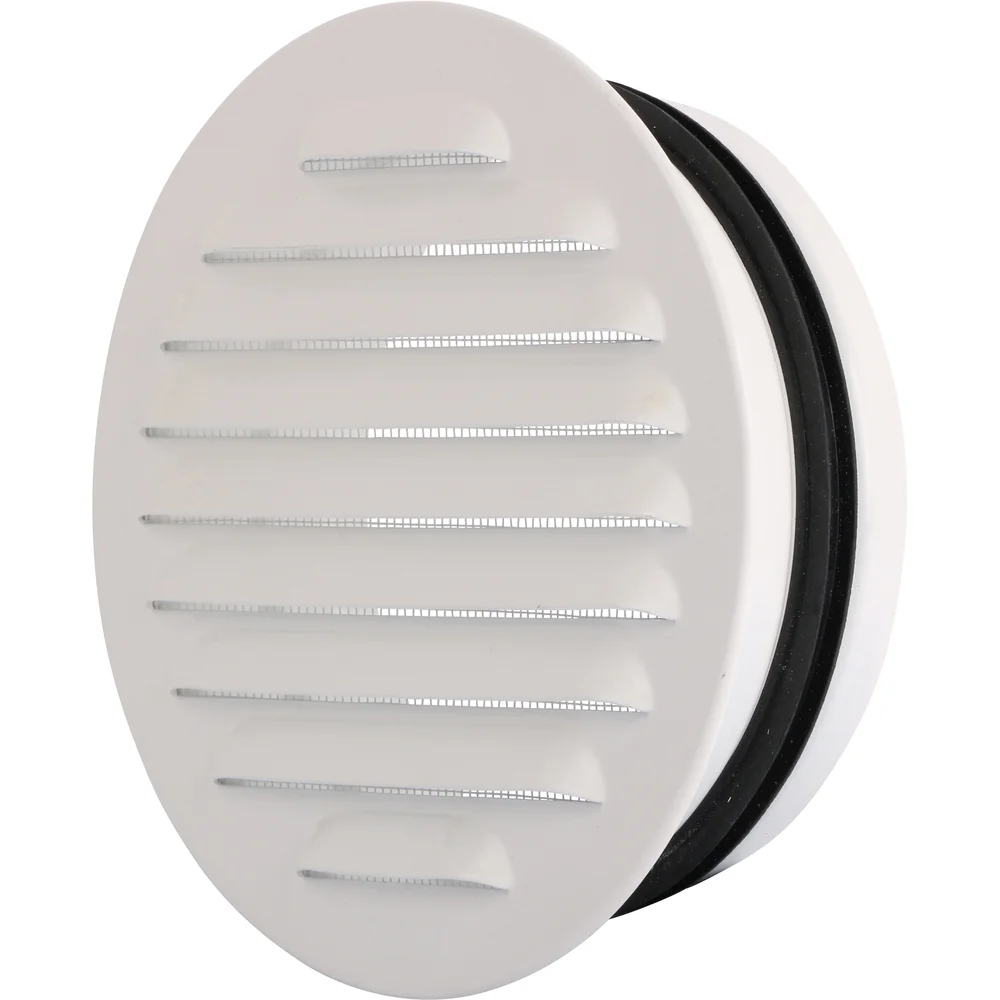 FLEXIT RUND STÅLRIST M/STUSS Ø100MM HVIT v:4399102