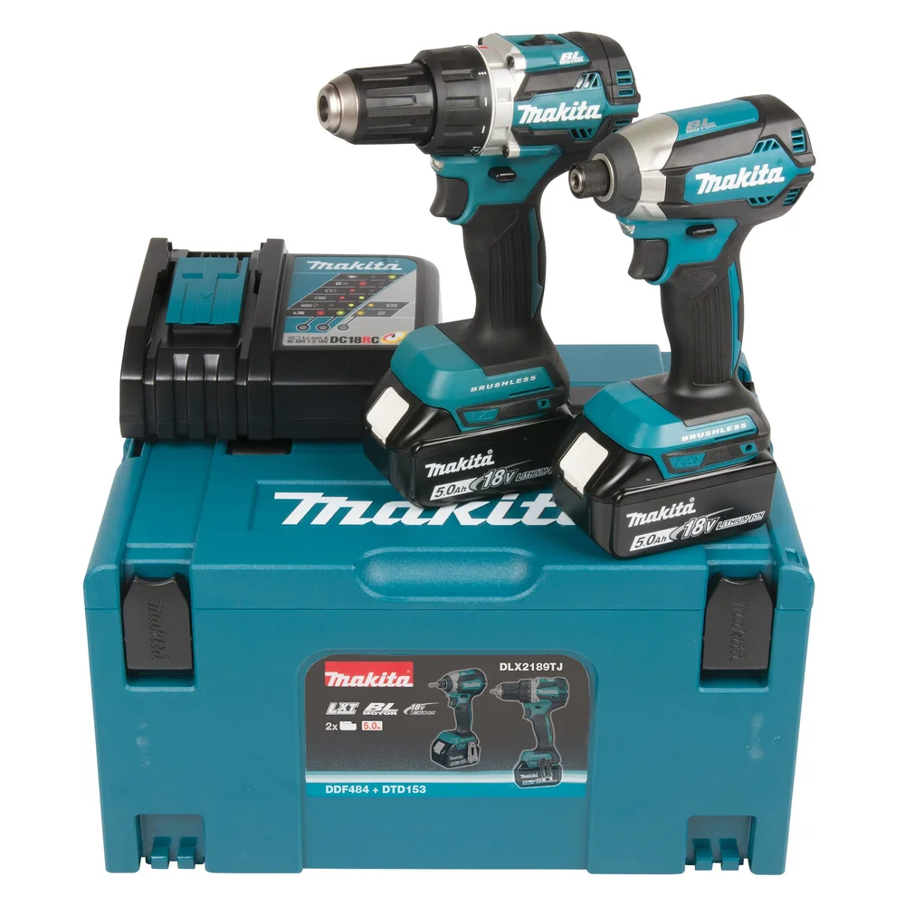 Makita Kombikitt DLX2189TJ, DDF484 & DTD153, inkl. 2 st 18V-batterier v:8640244
