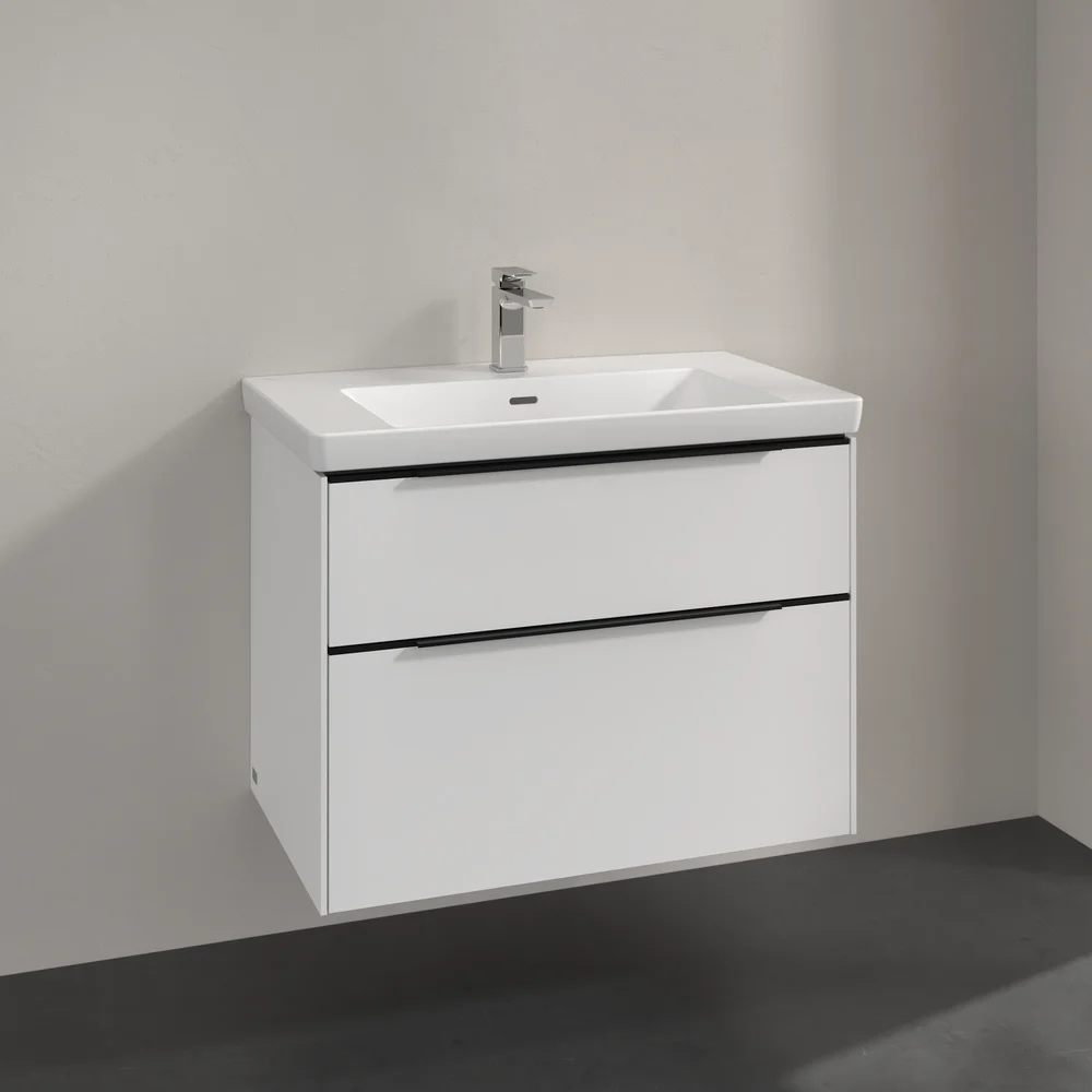 V&B SUBWAY 3.0 SERVANTSKAP 77X57 BRILLIANT WHITE HÅNDTAK I VOLCANO BLACK v:9011673