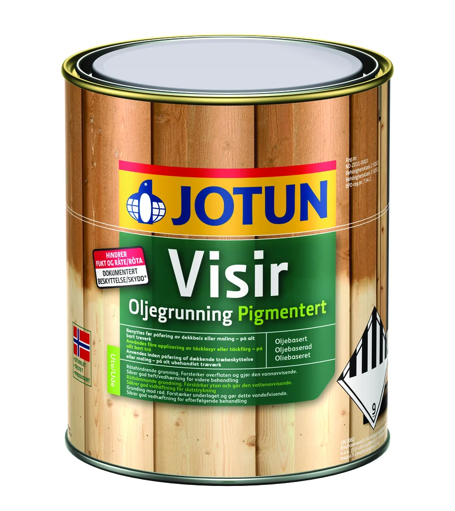 Visir oljegrunning pigmentert 1 liter | oljebasert grunning til utvendig treverk v:5684119 Visir oljegrunning pigmentert 1 liter | oljebasert grunning til utvendig treverk v:5684119