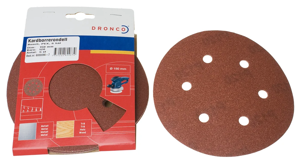 Dronco Borrelåsrondell, 150 mm, 6-hullet, 5-pakning v:9598220 Dronco Borrelåsrondell, 150 mm, 6-hullet, 5-pakning v:9598220
