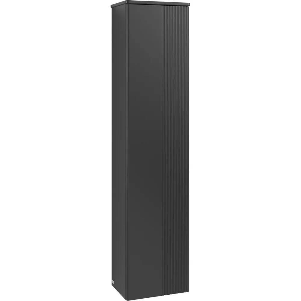 V&B ANTAO HØYSKAP 1 DØR RILLET 414X1719X287 VENSTRE MATT SORT v:1501196