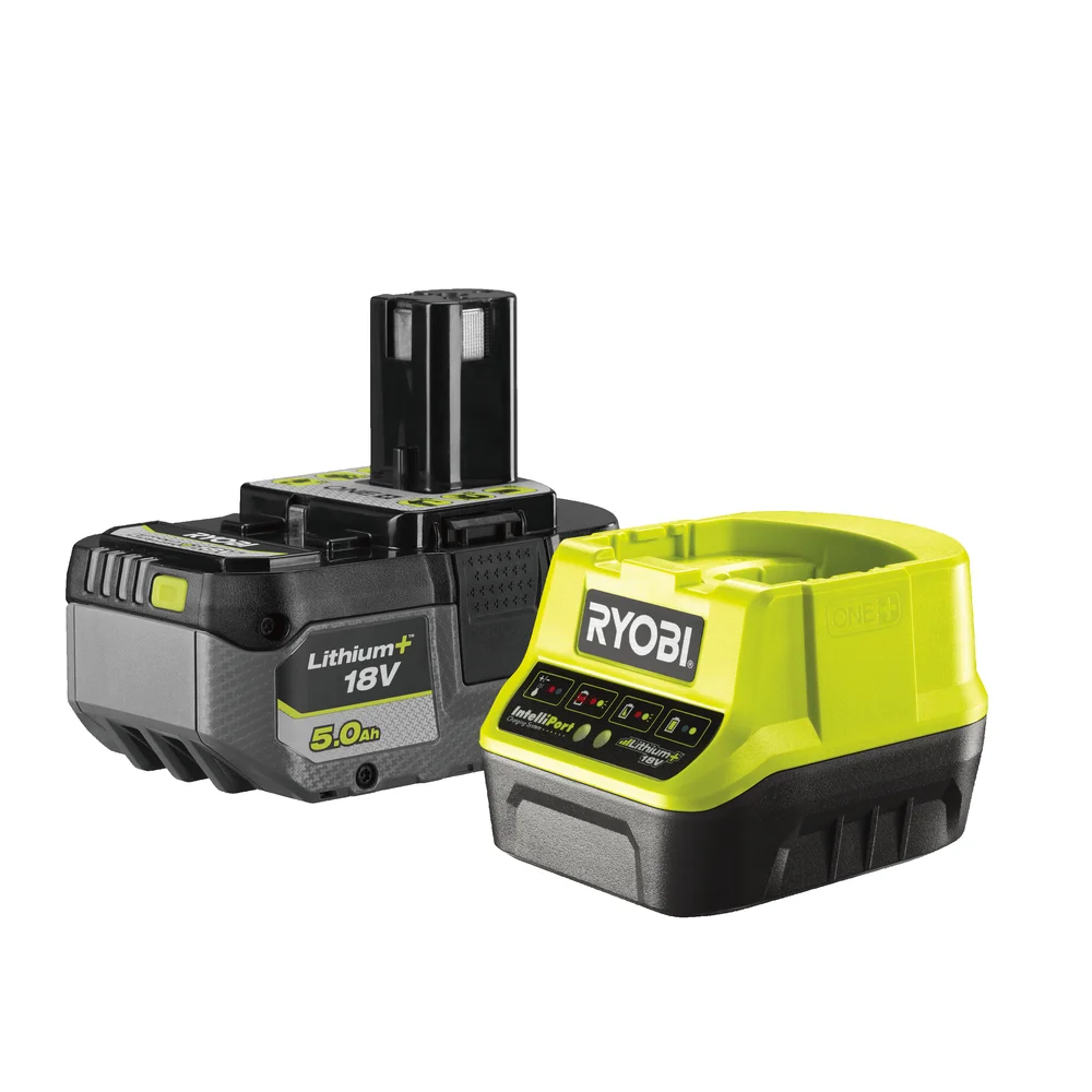 Ryobi batteri- og laderkit RC18120-150x| 18 V 5,0 Ah Lithium+ for ONE+ v:6614016