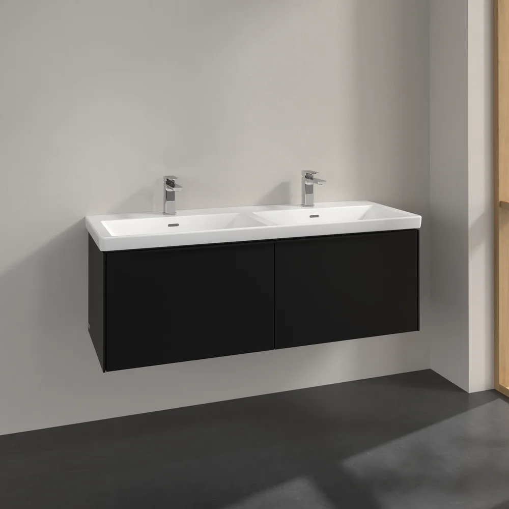 V&B SUBWAY 3.0 SERVANTSKAP 127X42 F/DOBBEL SERVANT VOLCANO BLACK HÅNDTAK I MØBELETS FARGE v:5854489