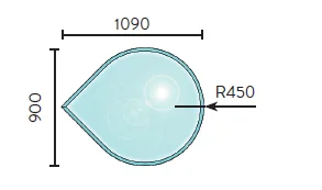 Gulvplate herdet fasett glass 900×1090 – Jøtul v:1435885