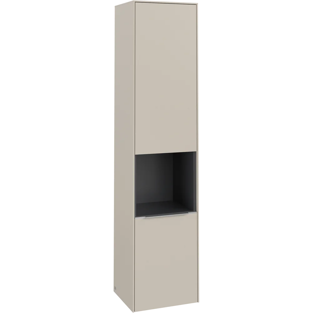 V&B SUBWAY 3.0 HØYSKAP 40X171 VENSTRE 2 DØRER & HYLLE CASHMERE GREY HÅNDTAK I KROM v:5407854