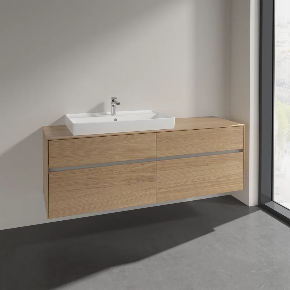 VILLEROY & BOCH COLLARO SERVANTSKAP 160 FOR SERVANT VENSTRE 80 CM, 4 SKUFFER NORDISK EIK v:6636335