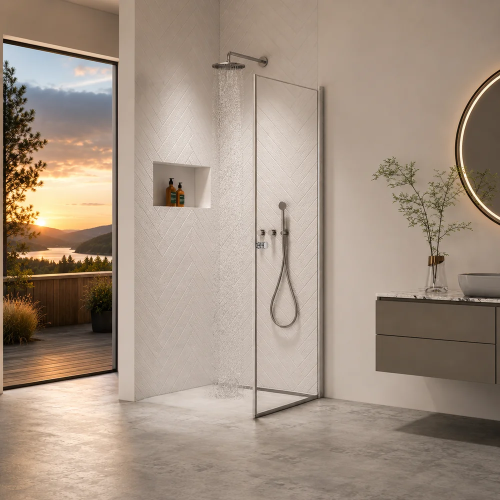 INNOVATION LUSSO DUSJDØR 80X195 CM KROM 8MM v:2063272 INNOVATION LUSSO DUSJDØR 80X195 CM KROM 8MM v:2063272