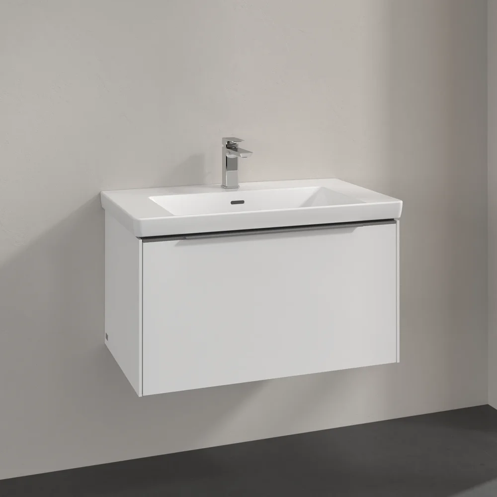 V&B SUBWAY 3.0 SERVANTSKAP 77X42 BRILLIANT WHITE HÅNDTAK I KROM v:7493060