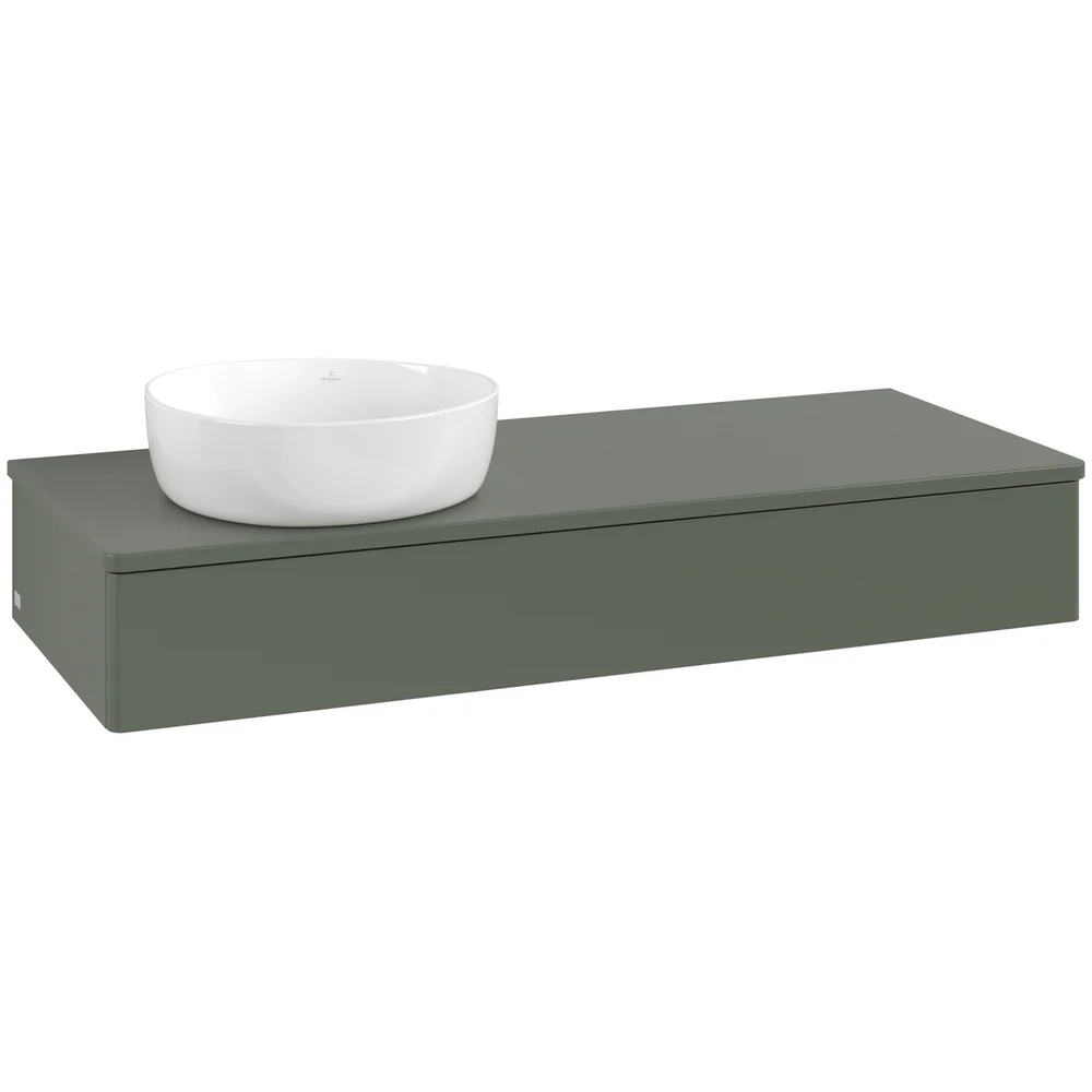 V&B ANTAO SERVANTSKAP 1 SKUFF GLATT 1200X190X500 VENSTRE M/KRANHULL GRØNN v:3222874