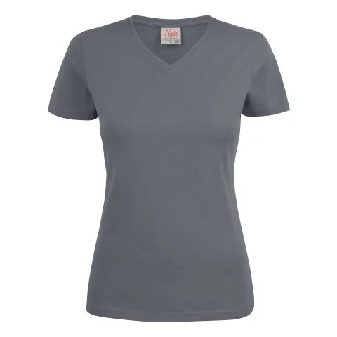 Heavy V-neck Lady Printer T-skjorte 3121049