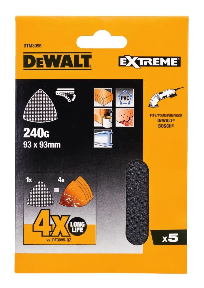 DeWalt DTM3095 slipepapir 240K 5-pk v:2559039 DeWalt DTM3095 slipepapir 240K 5-pk v:2559039