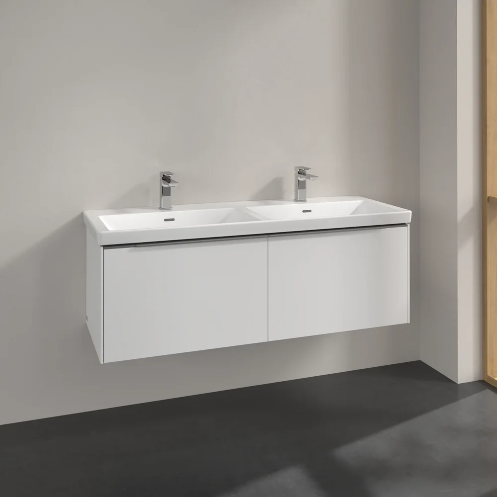 V&B SUBWAY 3.0 SERVANTSKAP 127X42 F/DOBBEL SERVANT PURE WHITE HÅNDTAK I KROM v:9752837