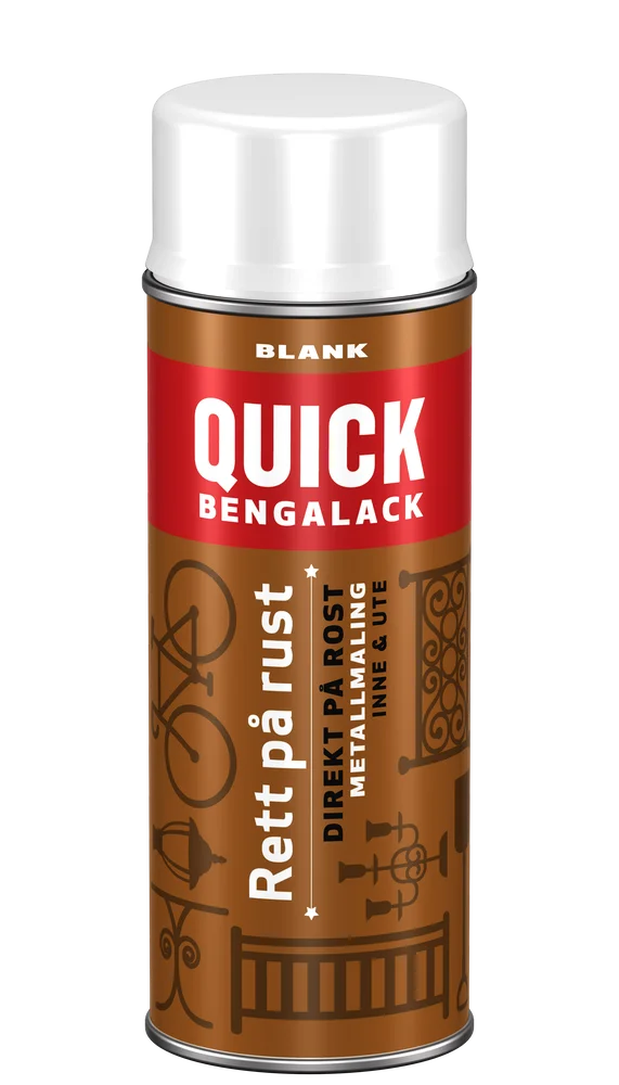 Bengalack rett på rust spray hvit blank v:3680356 Bengalack rett på rust spray hvit blank v:3680356