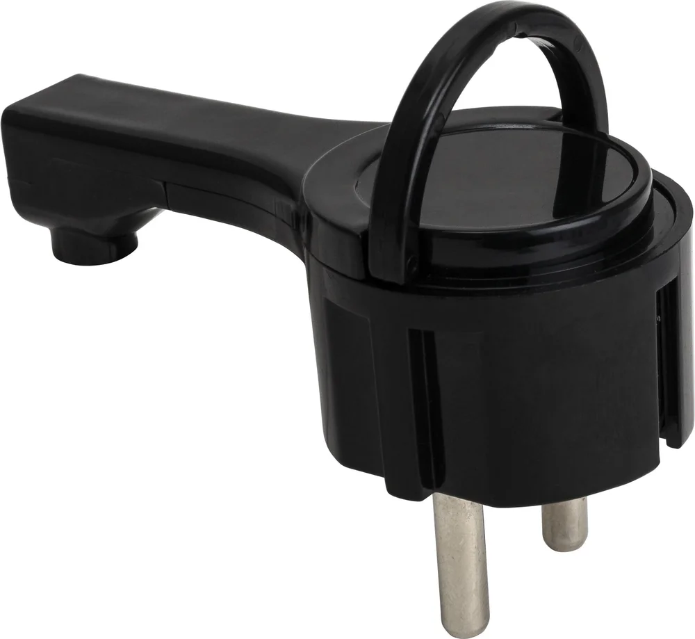 Gelia Støpsel Mini, lav & vinklet modell, jordet, svart v:3542630