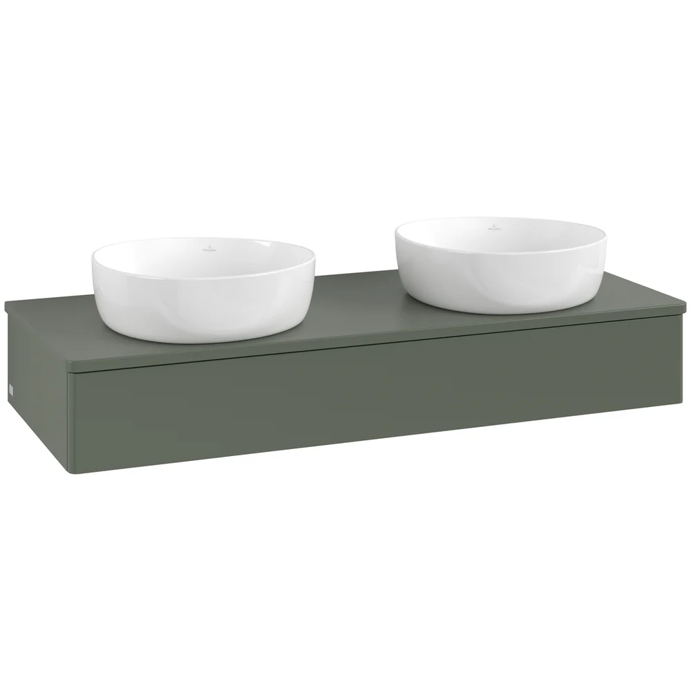 V&B ANTAO SERVANTSKAP 1 SKUFF GLATT 1200X190X500 FOR 2 SERV. U/KRANHULL GRØNN v:7399104