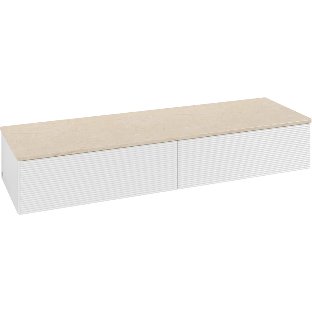 V&B ANTAO SIDESKAP 2 SKUFFER RILLET 1600X268X500 M/LYS HVIT/CRÉME v:5075817