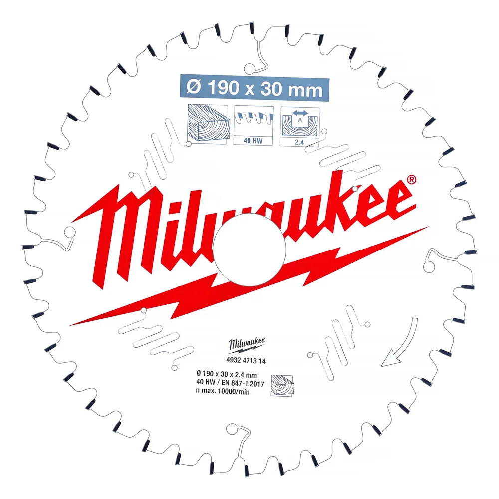 Milwaukee Sirkelsagklinge for kapp- og gjærsag v:3964929 Milwaukee Sirkelsagklinge for kapp- og gjærsag v:3964929