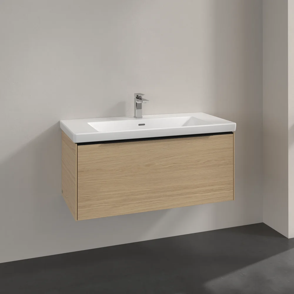 V&B SUBWAY 3.0 SERVANTSKAP 97X42 NORDIC OAK HÅNDTAK I VOLCANO BLACK v:7004673